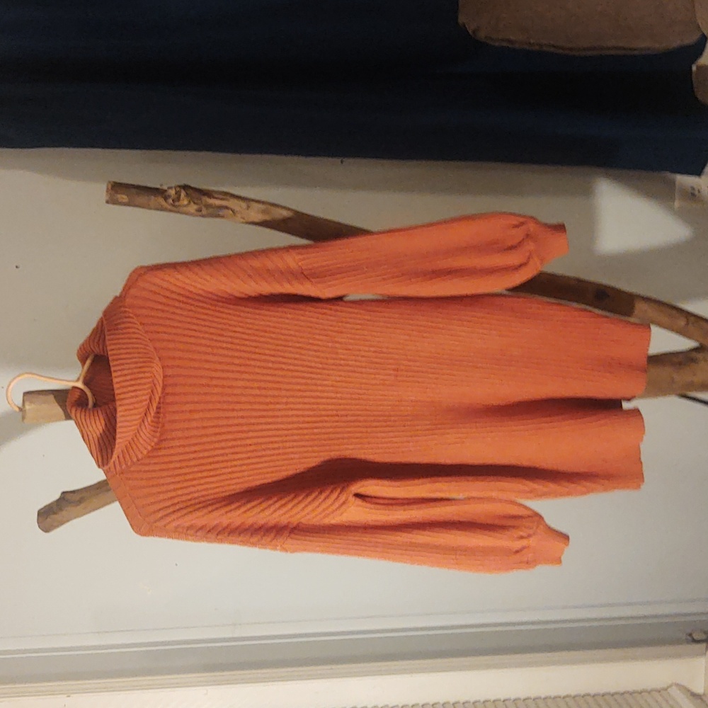 Orange sweater dress